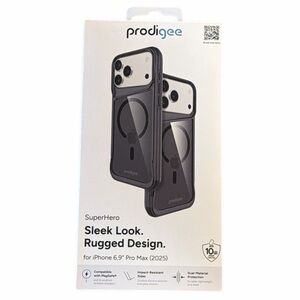 Prodigee Superhero Impact Resistant iPhone 17  Pro Max Case Black MagSafe 2025